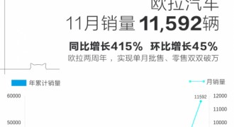 欧拉11月实销、批售双破万！9连涨助力品牌登顶销冠