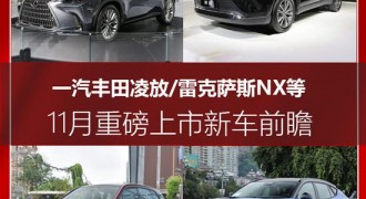 凌放/雷克萨斯新NX等11月重磅新车前瞻